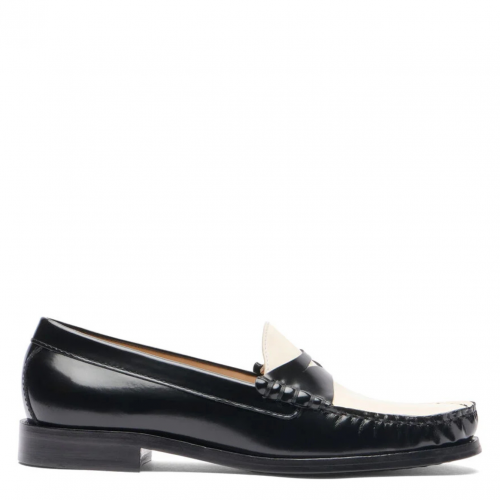 Black and Cream Lottie Loafers