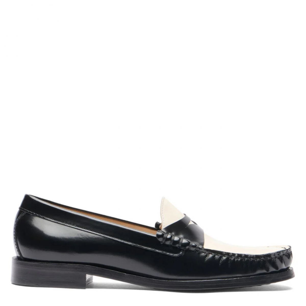 Black and Cream Lottie Loafers