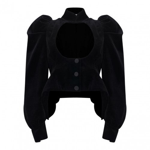 Black Velvet Panel Jacket