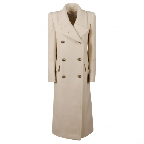 Cream Hypnotic Double-Breasted Coat