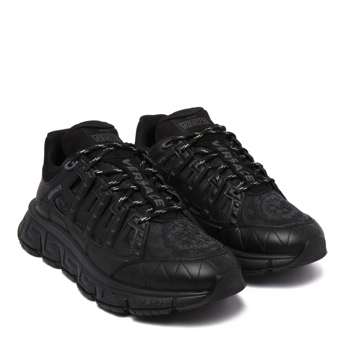 Black Trigreca Barocco Jacquard Sneakers