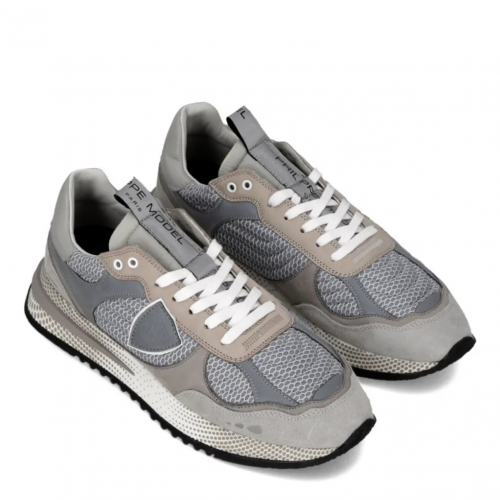 Grey Olympique Sneakers With Mesh Inserts 2