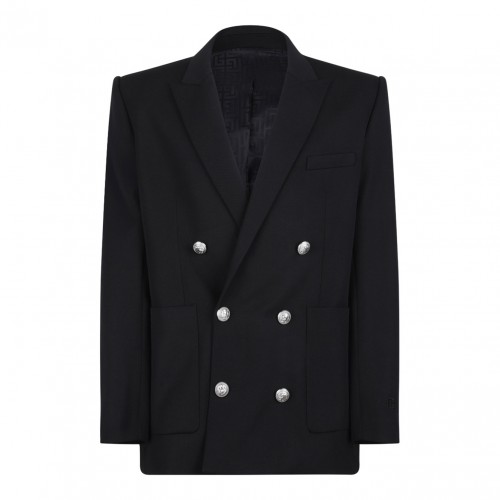 Black Grain De Poudre Blazer