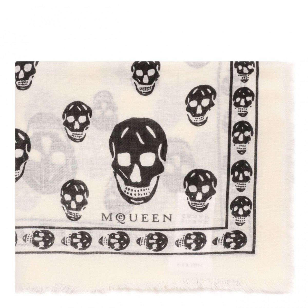 Ivory and Black Classic Skull Scarf