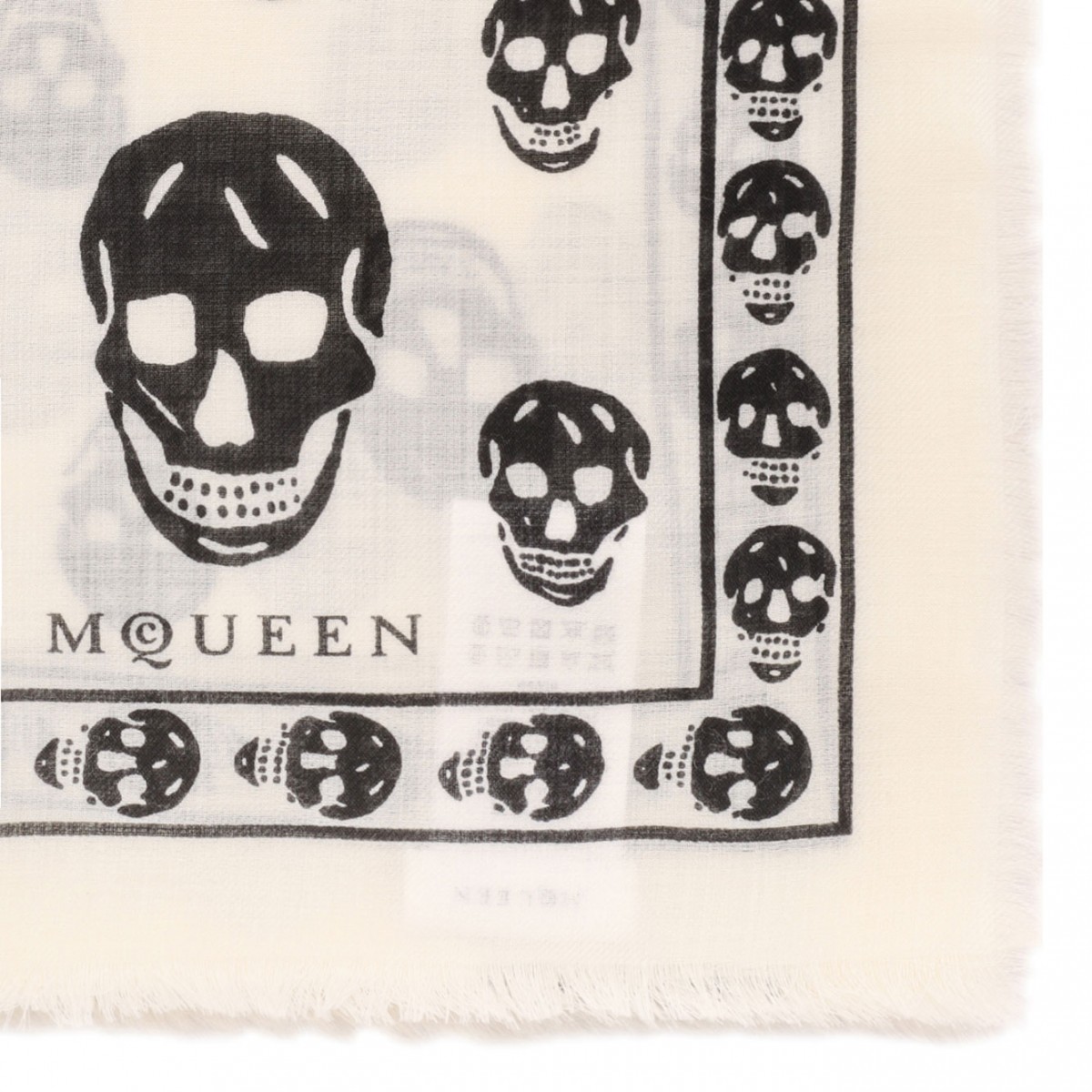 Ivory and Black Classic Skull Scarf