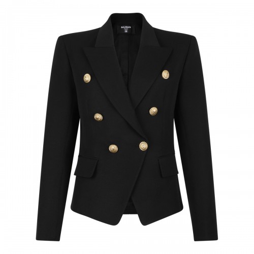 Black Double-Breasted Wool Jacket