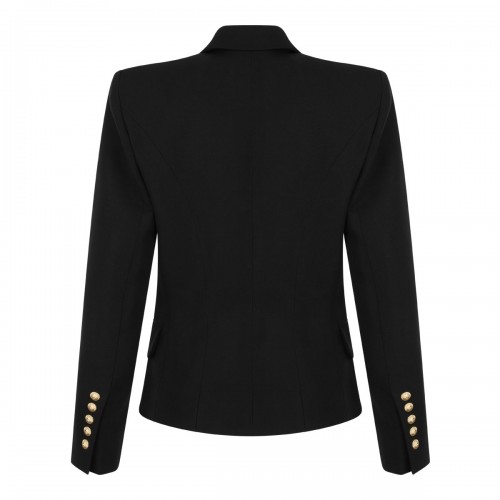 Black Double-Breasted Wool Jacket 2