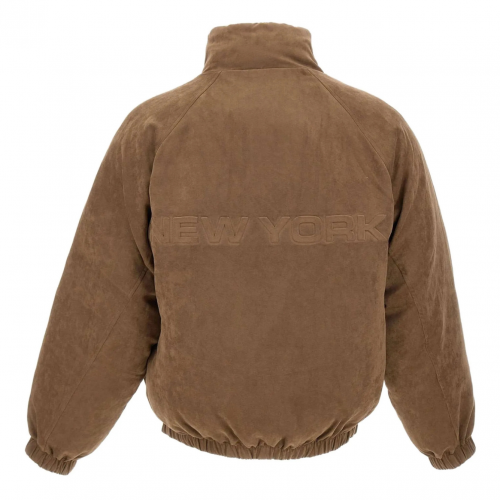Brown Bomber Jacket With Raglan Sleeves 2