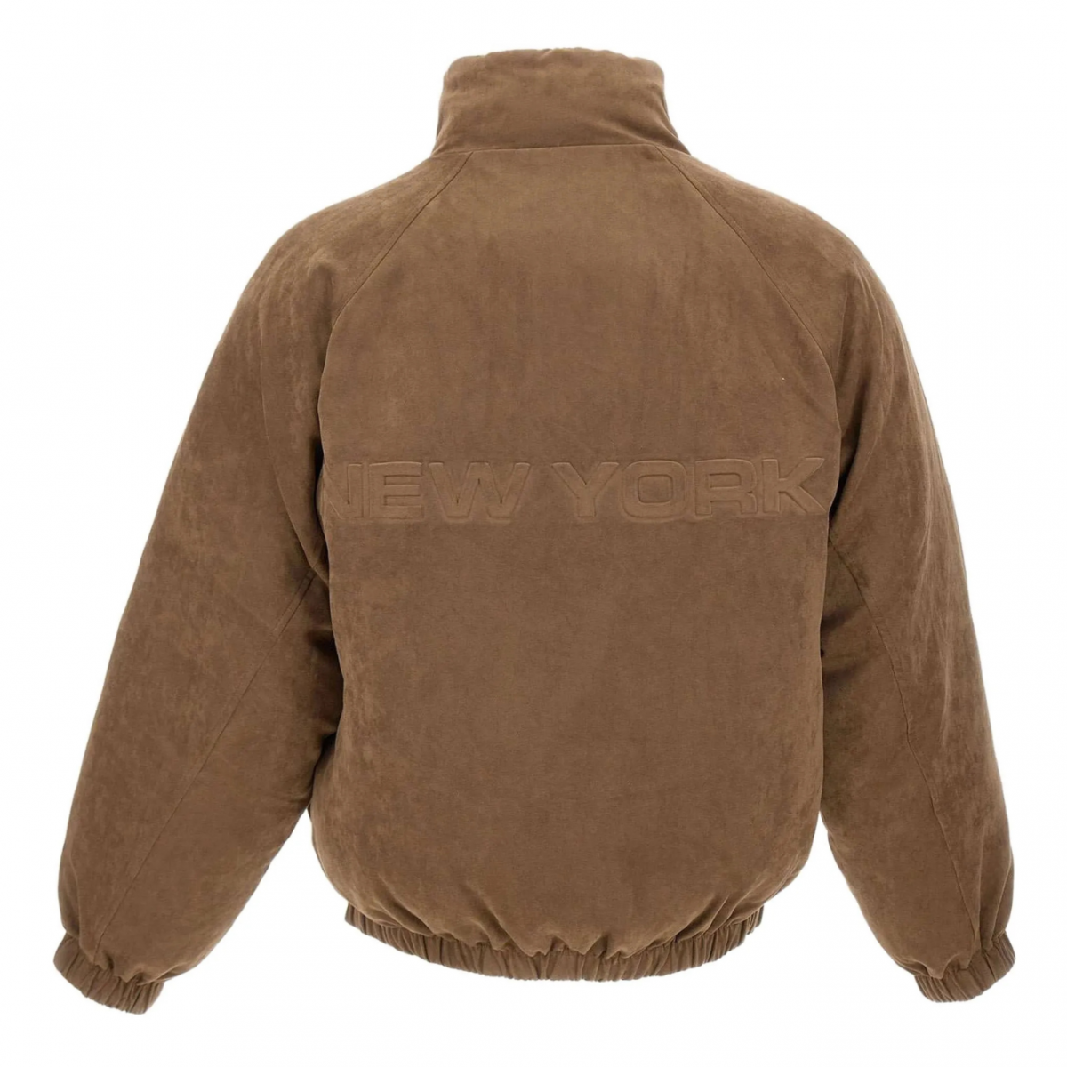 Brown Bomber Jacket With Raglan Sleeves
