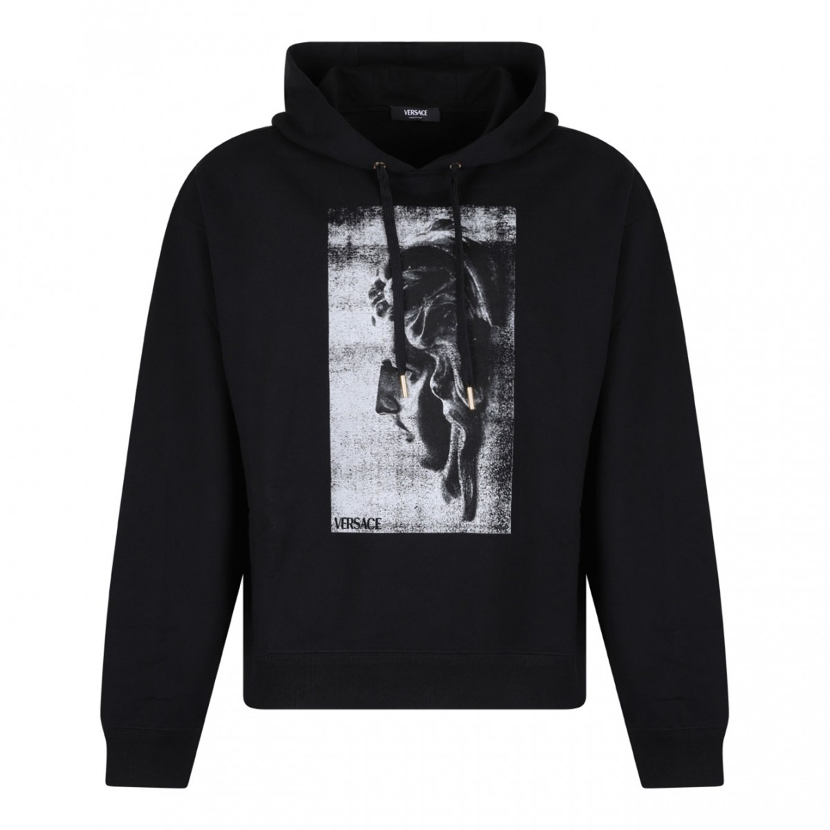 Black Statue Print Hoodie