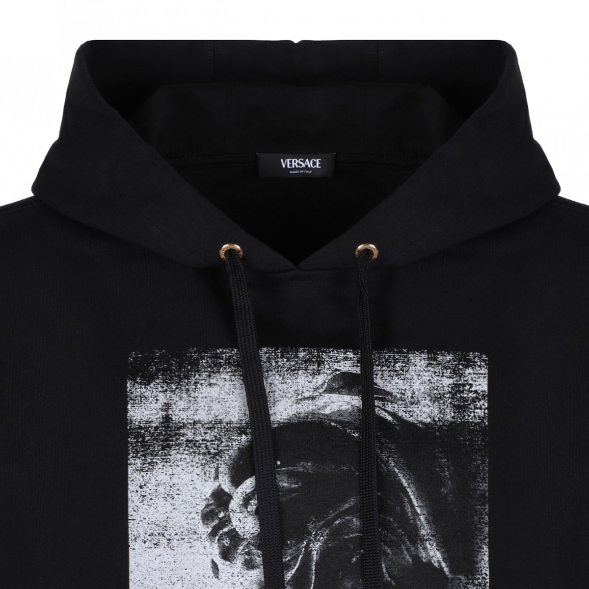 Black Statue Print Hoodie