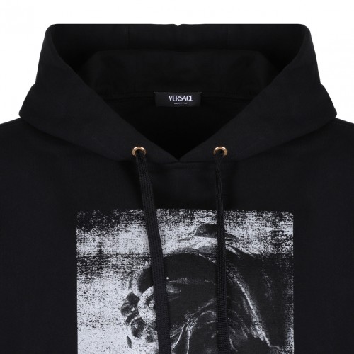 Black Statue Print Hoodie