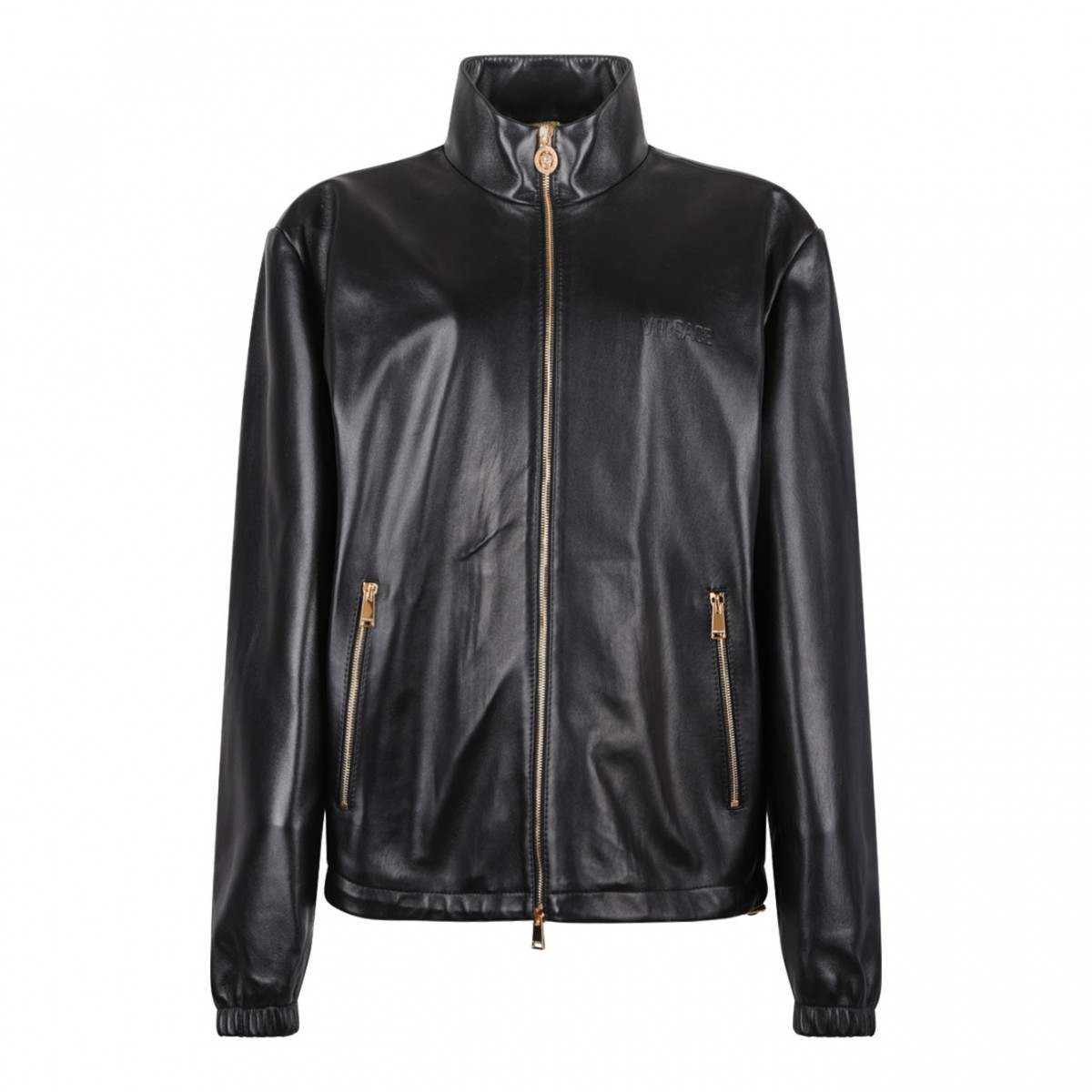 Black Plonge Leather Jacket