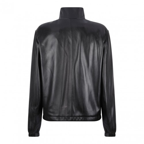 Black Plonge Leather Jacket 2