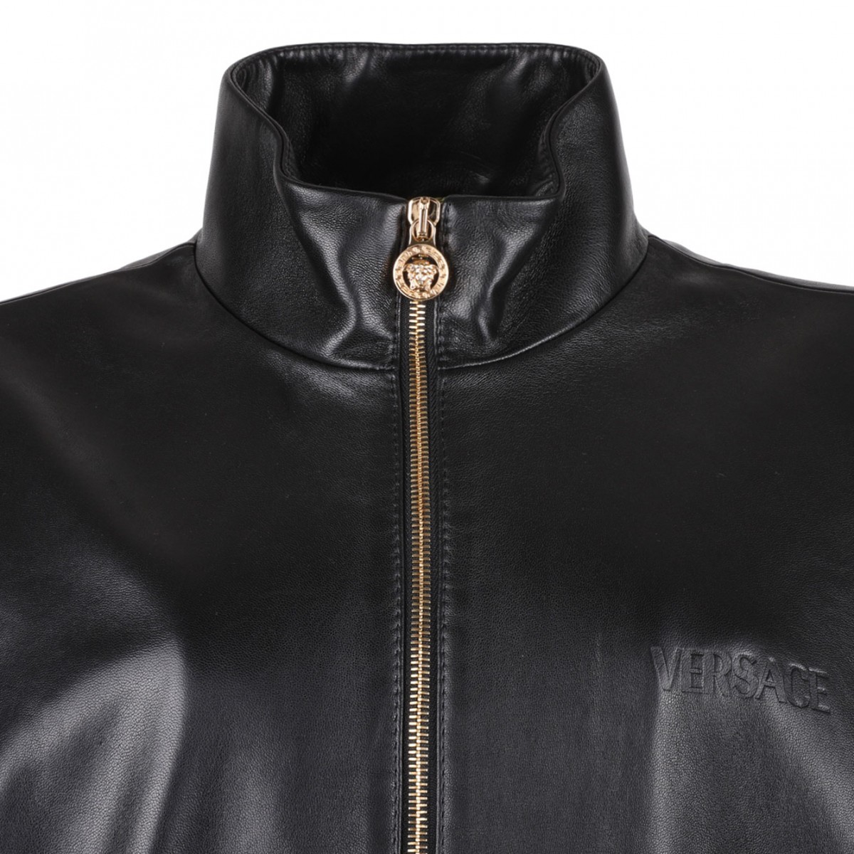 Black Plonge Leather Jacket