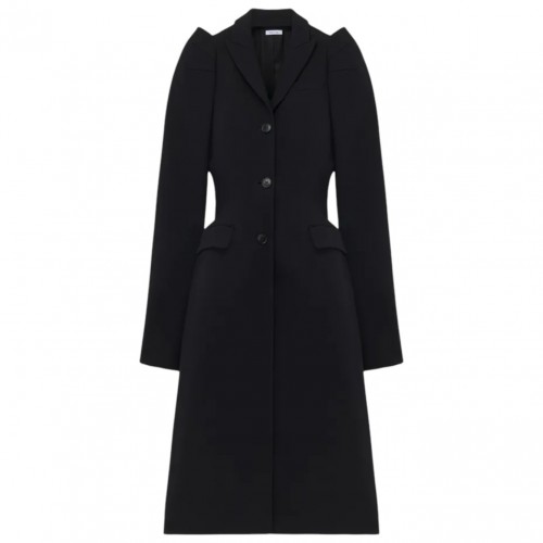 Black Pinched Shoulder Coat