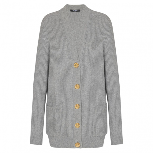 Light Grey Ribbed Cardigan