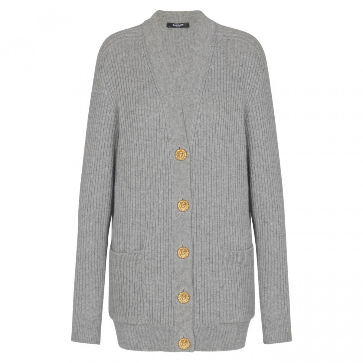 Light Grey Ribbed Cardigan