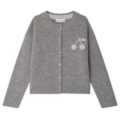 Grey Judicael Cardigan With Cherry Decoration
