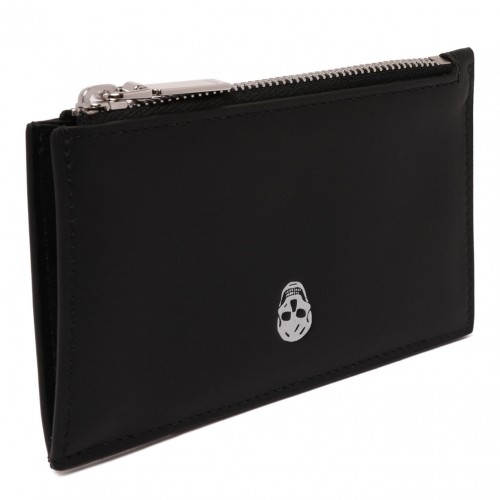 Black Zippered Leather Wallet