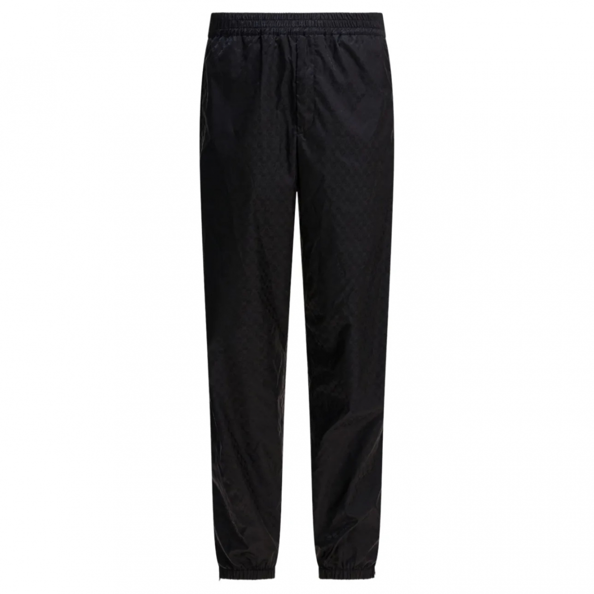 Black Sports Trousers With Jacquard Effect