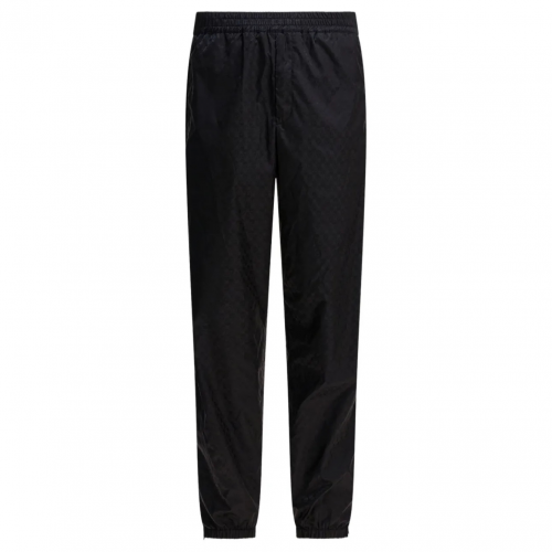 Black Sports Trousers With Jacquard Effect