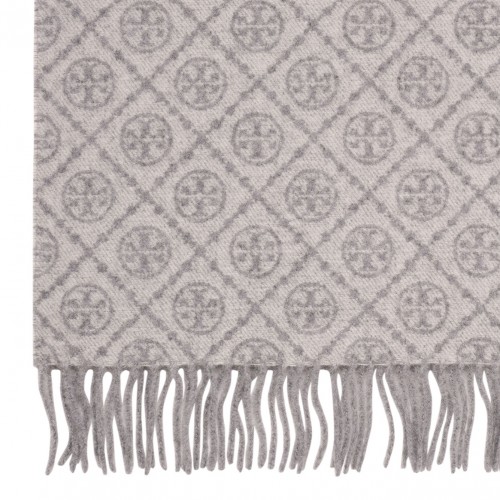 Gray Long T Monogram Scarf 2