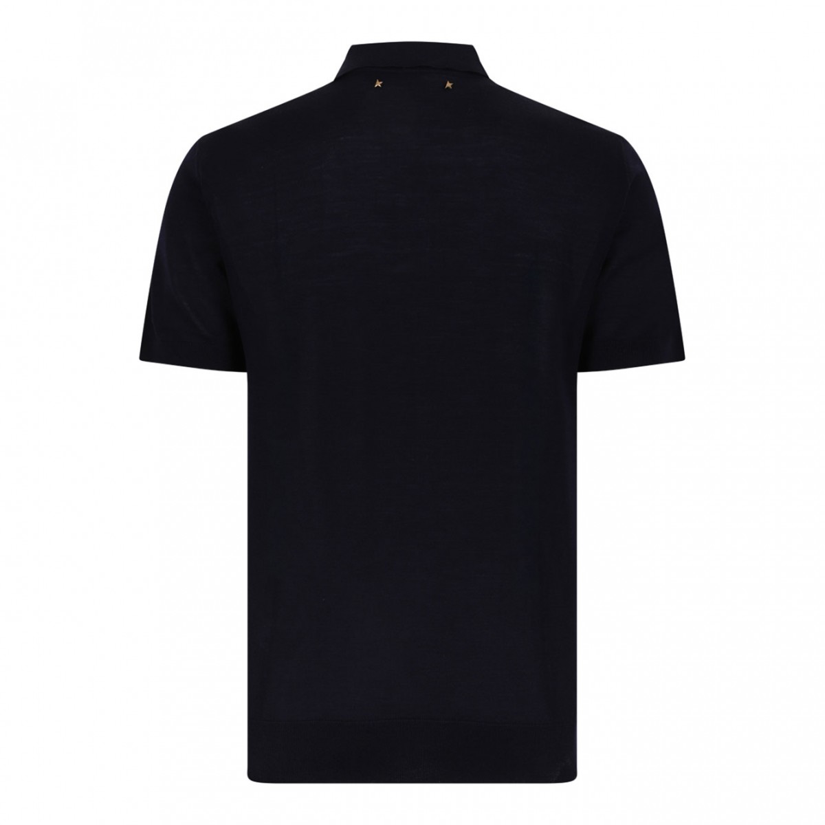 Dark Blue Virgin Wool Polo Shirt