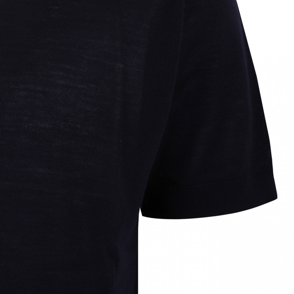 Dark Blue Virgin Wool Polo Shirt