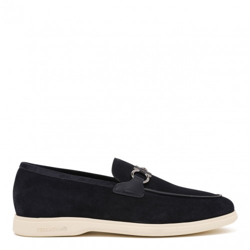 Midnight Blue Informal Moccasin With Gancini Ornament