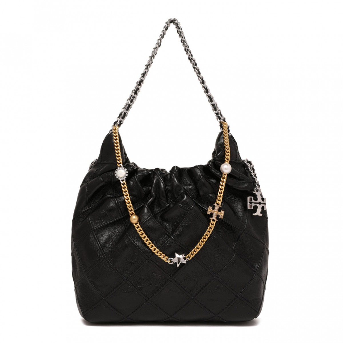 Black Fleming Distressed Mini Hobo Bag