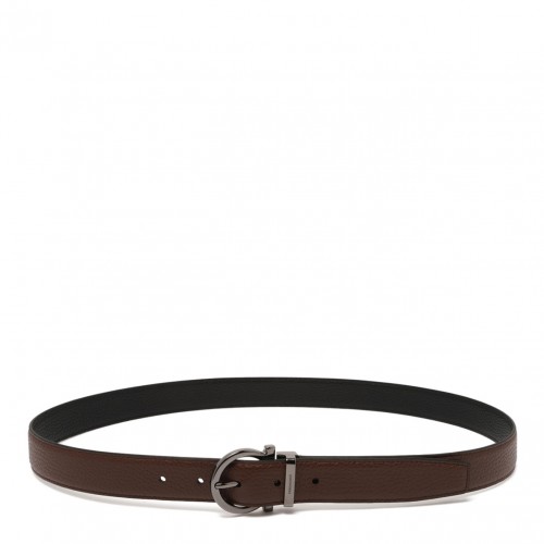 Cocoa Brown and Black Reversible and Adjustable Belt