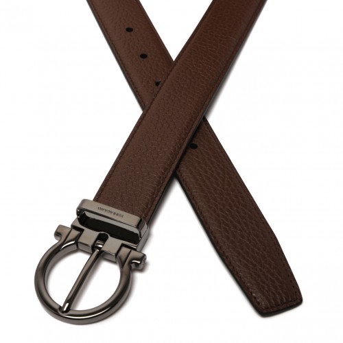 Cocoa Brown and Black Reversible and Adjustable Belt 2