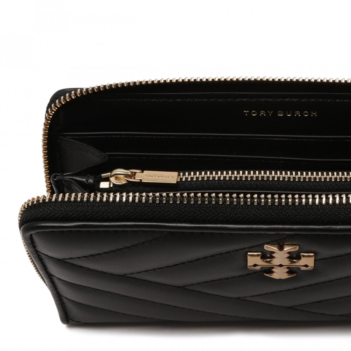 Black Kira Chevron Zip Continental Wallet