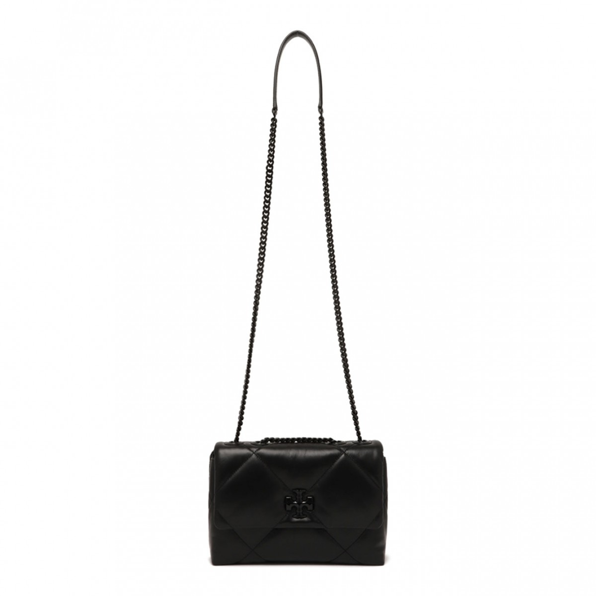 Black Kira Small Diamond-Quilted Shoulder Bag