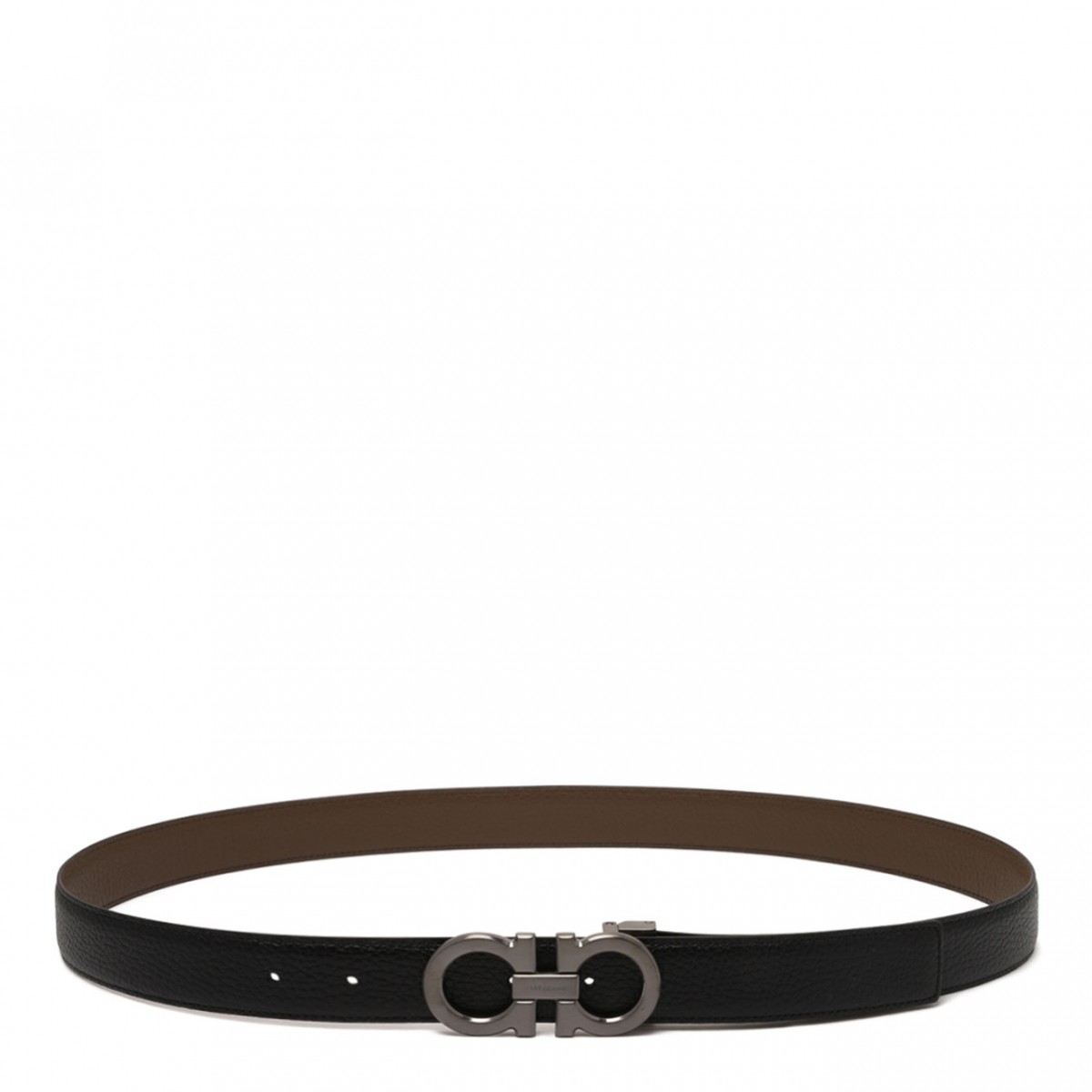 Black Clay Reversible and Adjustable Gancini Belt
