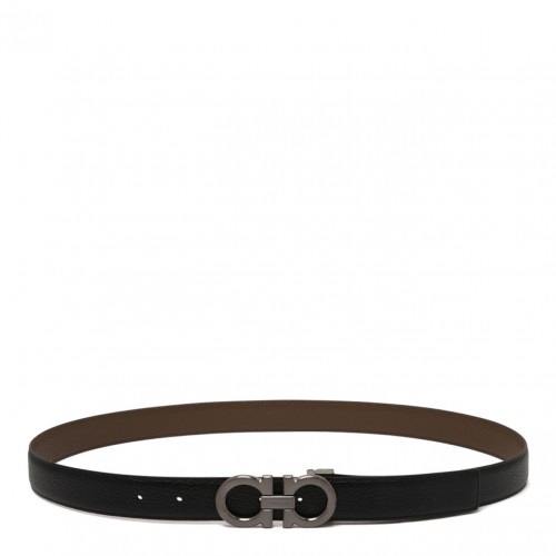 Black Clay Reversible and Adjustable Gancini Belt