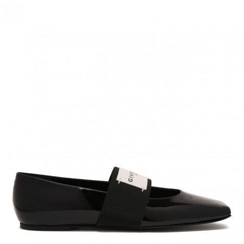 Black Sliced Square Ballerinas