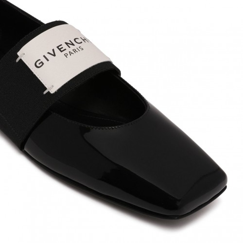 Black Sliced Square Ballerinas