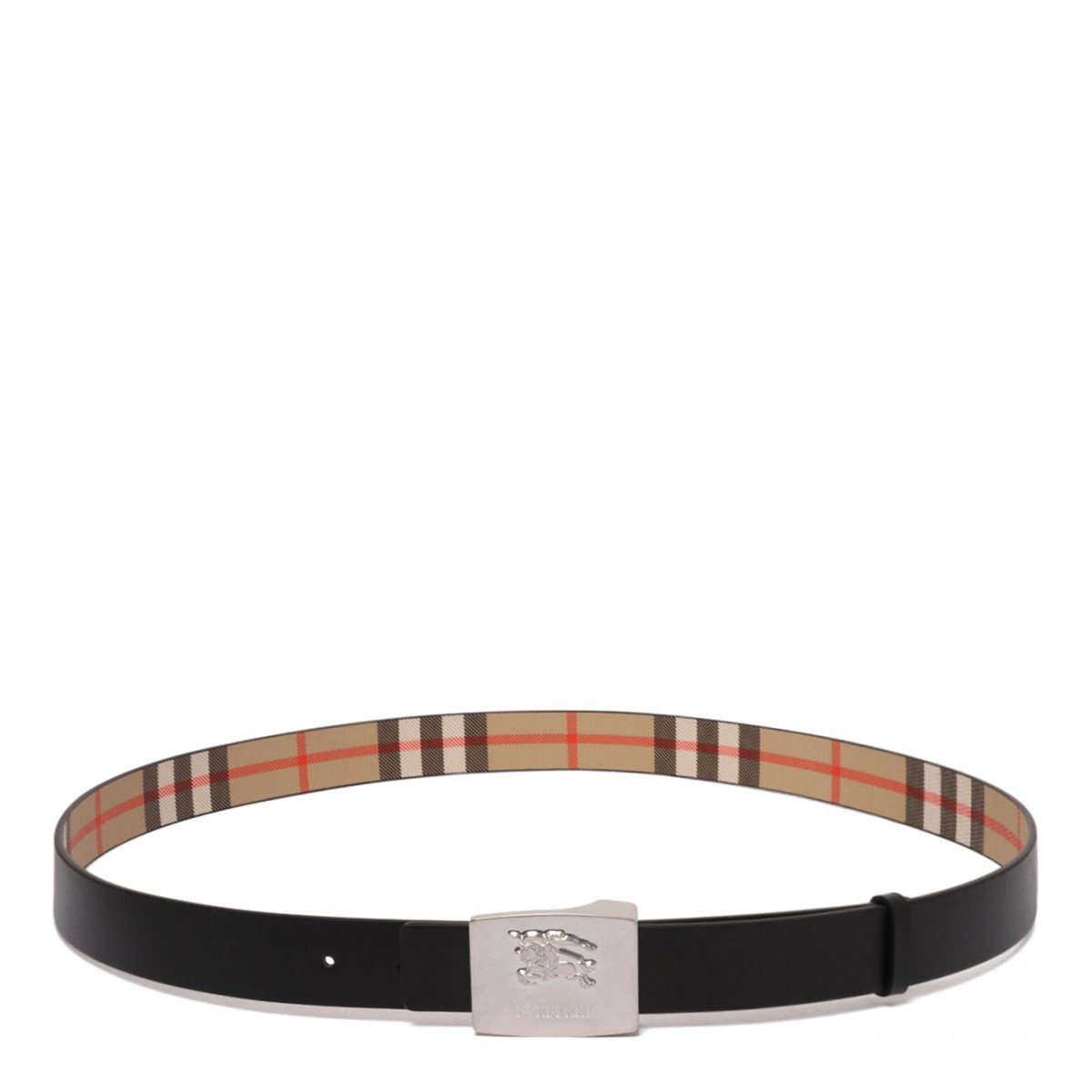 Sand Black Reversible Check Square Knight Stamp Belt