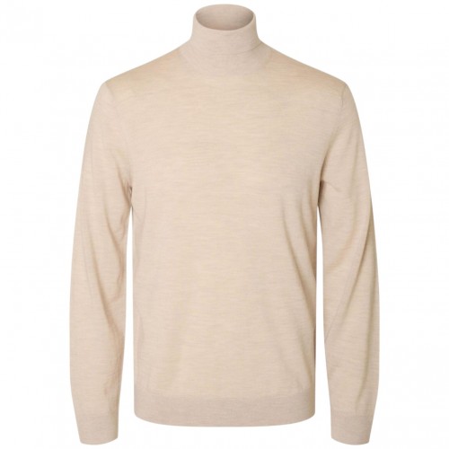 Oatmeal High Neck Jumper