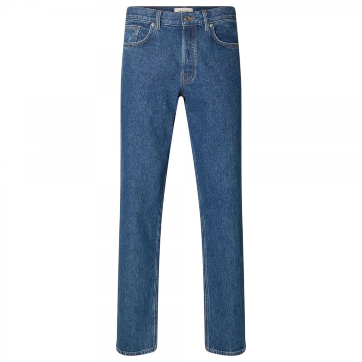 Medium Blue Denim Tapered Jeans