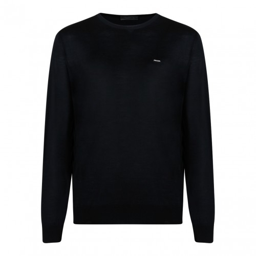 Black Worsted Wool Sweater