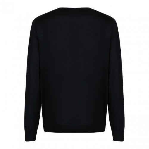 Black Worsted Wool Sweater 2