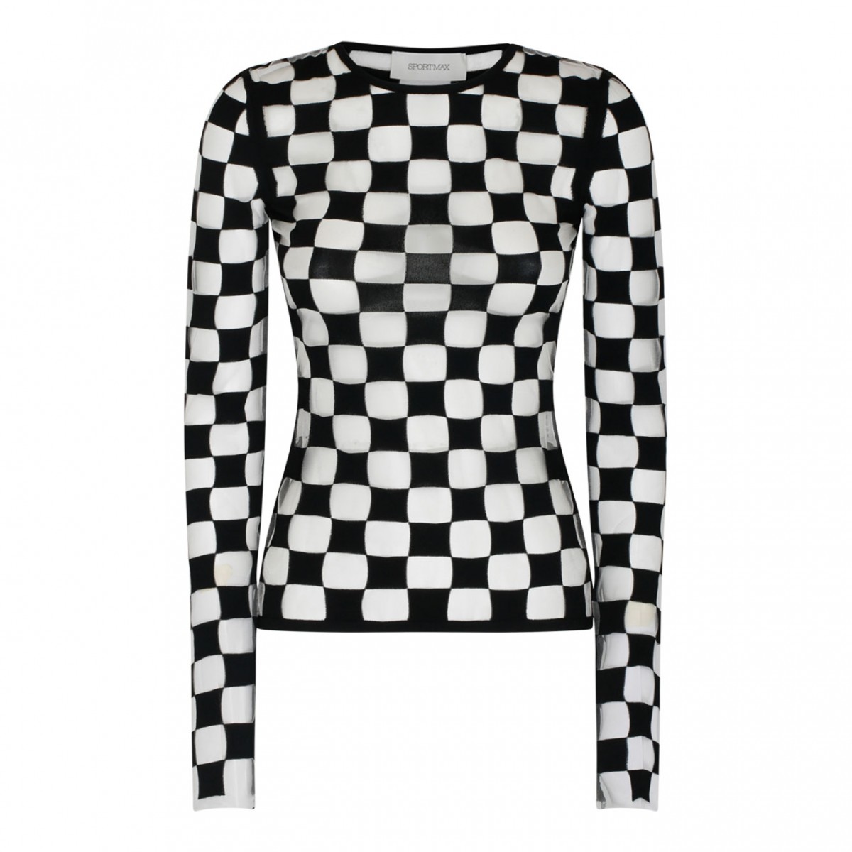 Black and White Viscose Stretch Sweater