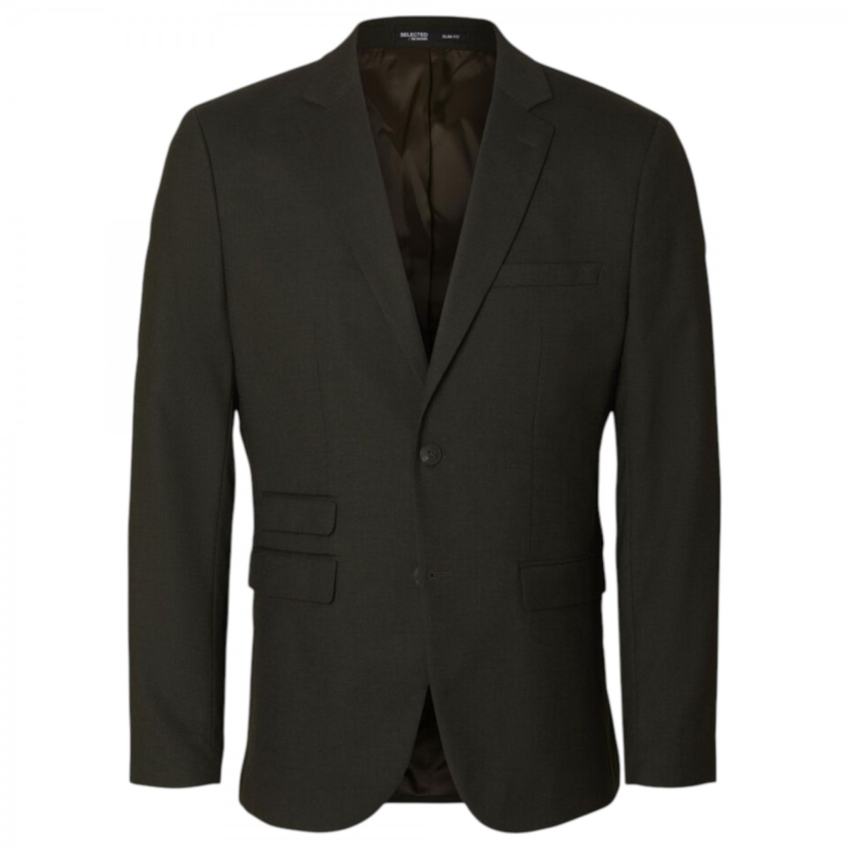 Dark Green Single-Breasted Blazer