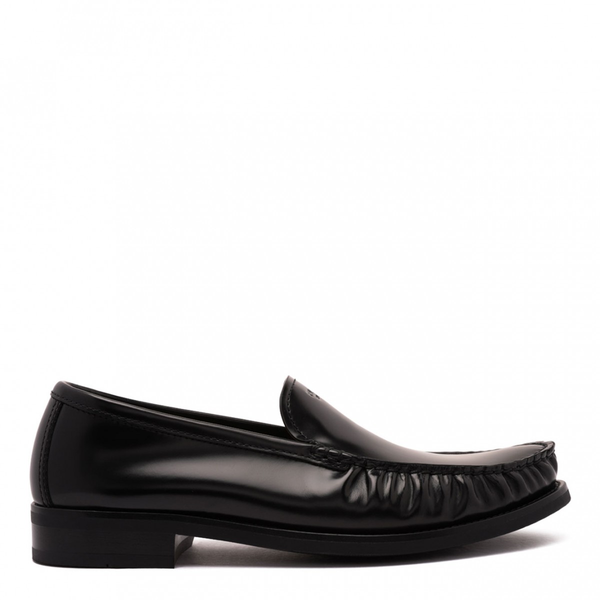 Black Brushed Leather Loafers