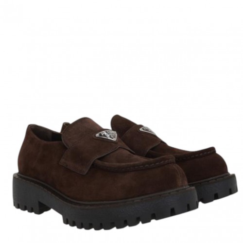 Ebony Suede Moccasin With Logo 2