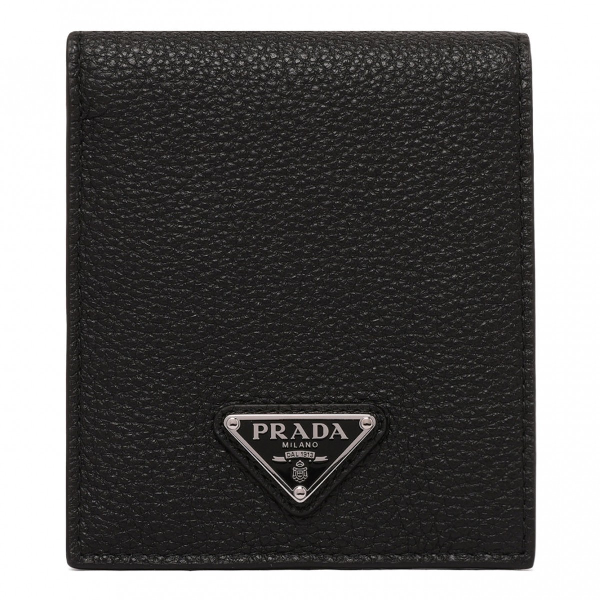 Black Enamel Triangle Logo Wallet