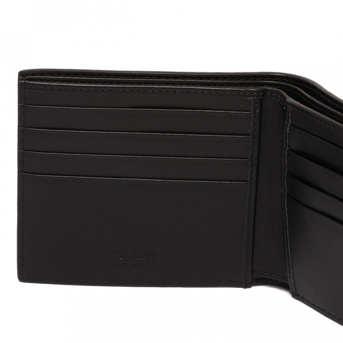 Black Enamel Triangle Logo Wallet